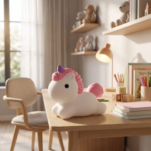 Unicorn LED Night Light, Cute Silicone Bedside Lamp for Kids (1 Pc)