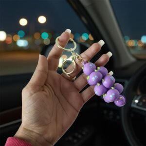 Cloud Keychain with Bell Colorful Cartoon Design