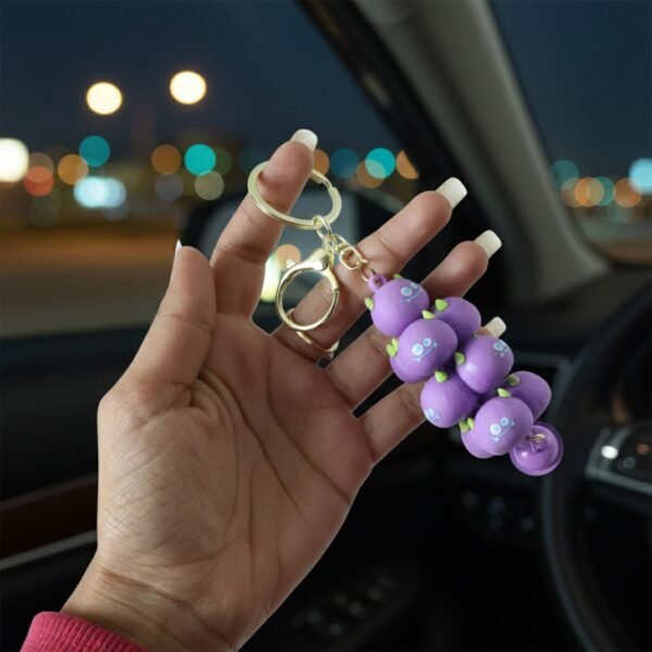 Cloud Keychain with Bell Colorful Cartoon Design