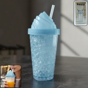 CuteSipsBlue-WOSKU-01 Ice Cream Swirl Sipper Bottle – Stylish 500ML Reusable Tumbler