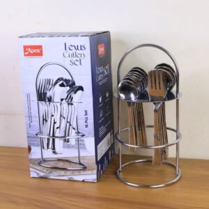Stainless Steel Cutlery Set – 16-Piece with Elegant Stand