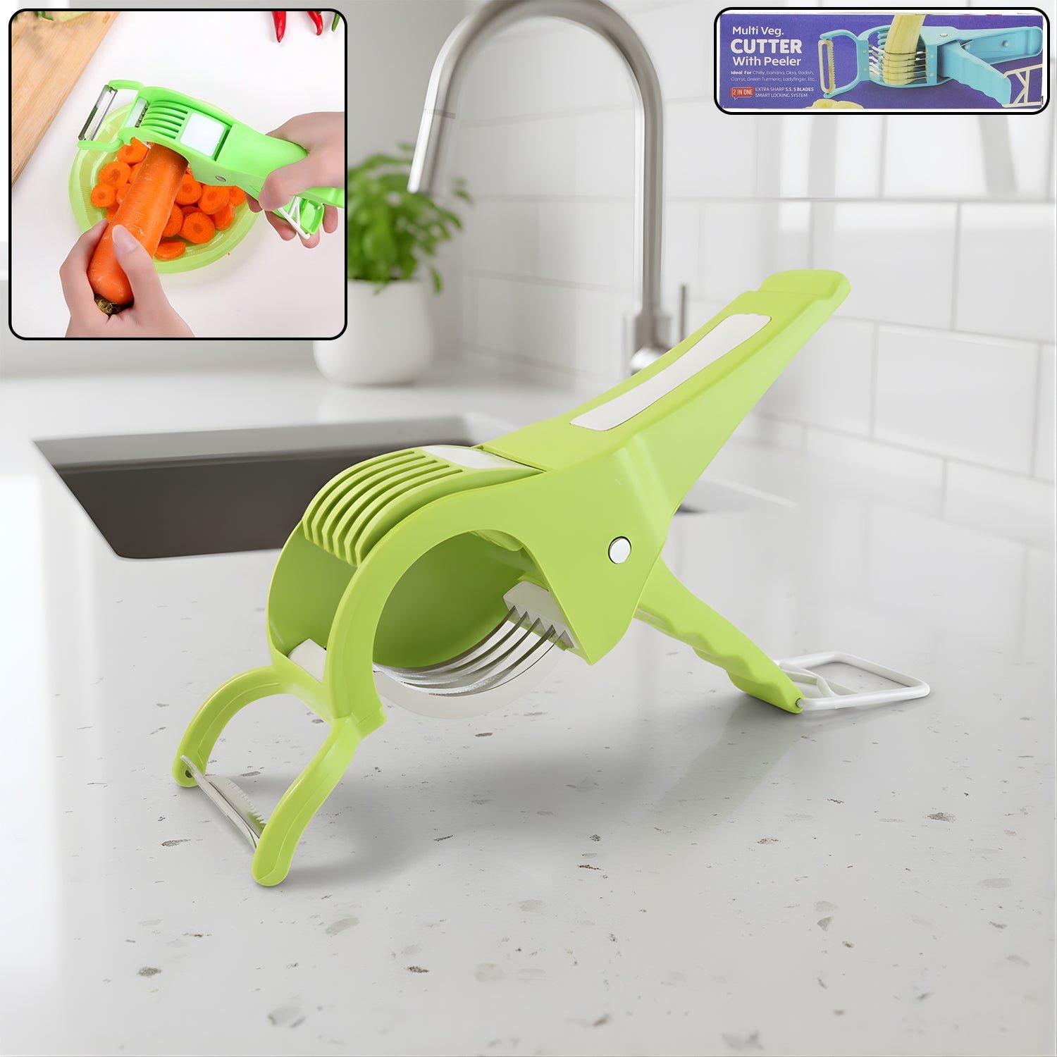 Vegetable Cutter with Peeler – Safe & Efficient Slicing | Quickslice