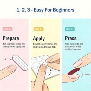 Press-On Nail Tips – Glitter 3D Floral Design with Strong Glue (Mix Design)