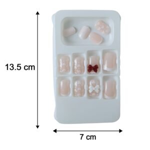 Press-On Nail Tips – Glitter 3D Floral Design with Strong Glue (Mix Design)