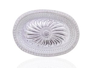 Silver Gift Tray – Royal Design Oval Decorative | Jiaqi
