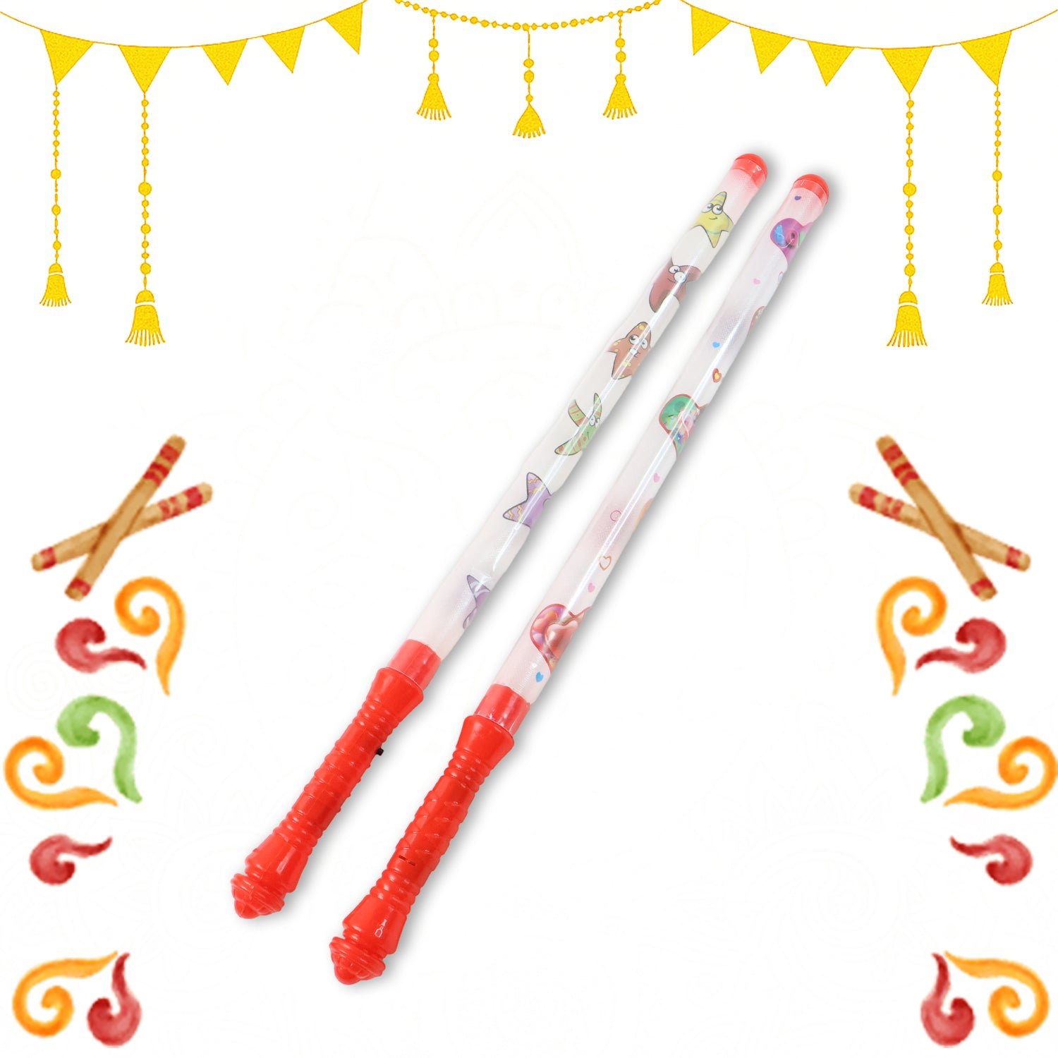 LED Dandiya Sticks – 2 Piece Set with Multi-Color Lights