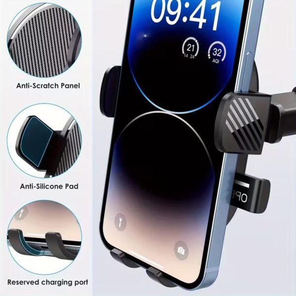 Car Mobile Holder – Adjustable 360° Suction Mount with One-Touch Lock