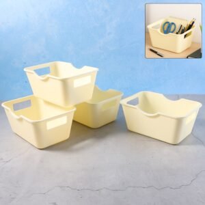 Desktop-Storage-Box-01 Multi-Purpose Storage Basket – Durable Plastic Organizer with Handles
