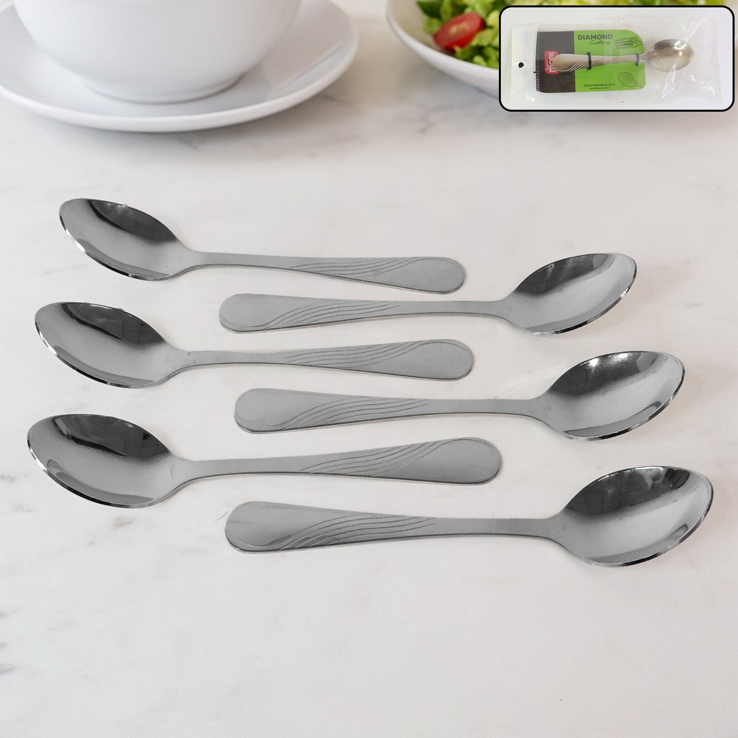 Stainless Steel Dining Spoon Set – Durable 6-Piece Collection