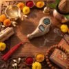 Wooden Digital Tasbih Counter Handheld LCD Mantra Jaap Counter with Compass (1 Pc)