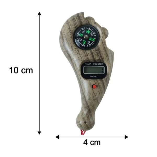 Wooden Digital Tasbih Counter Handheld LCD Mantra Jaap Counter with Compass (1 Pc)