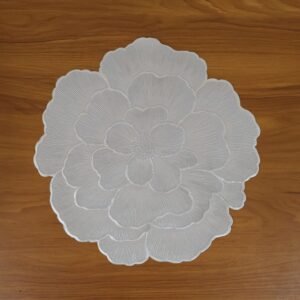 Round Floral PVC Table Mat – Waterproof & Heat Resistant for Dining