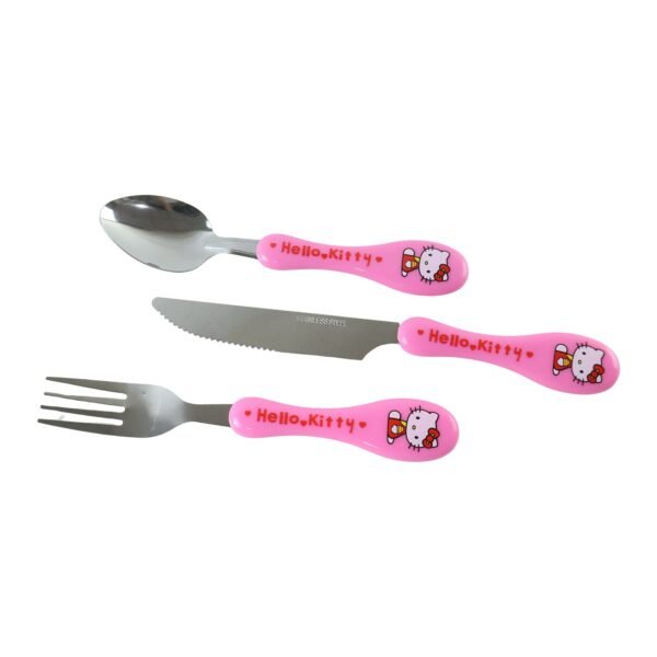3 In 1 Kids Cutlery Set with Case Spoon Fork Knife for Children (1 Set)