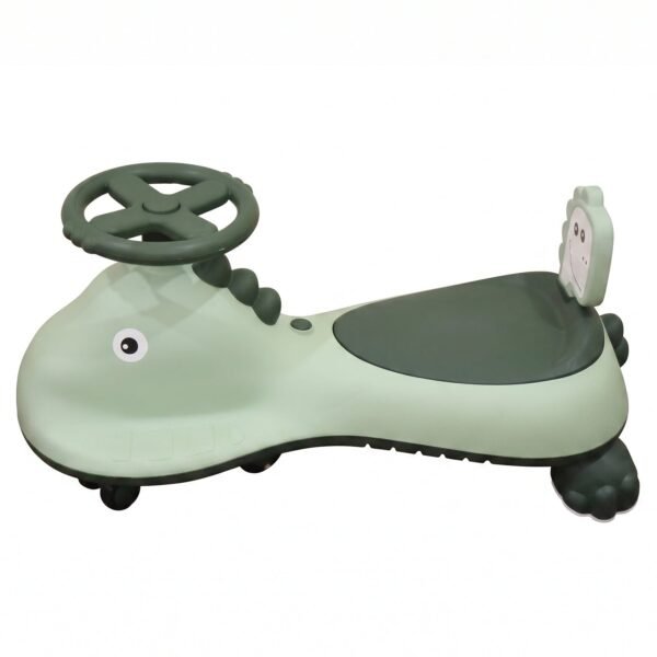 Kids Dinosaur Swing Car Ride On Toy with Music and Steering Wheel (1 Pc)