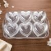 Heart Shape Dessert Bowl Set 6 Pc with Tray and Lids Serving Bowls (6 Pc Set)