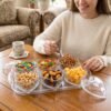 Heart Shape Dessert Bowl Set 6 Pc with Tray and Lids Serving Bowls (6 Pc Set)