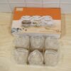 Heart Shape Dessert Bowl Set 6 Pc with Tray and Lids Serving Bowls (6 Pc Set)