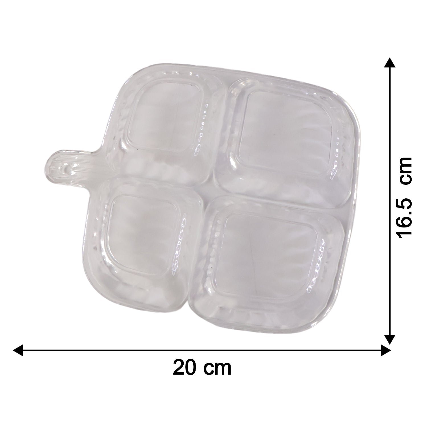 Plastic 4-Compartment Serving Tray – Durable & Portable Kitchen Tray