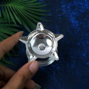 Stainless Steel Lotus Design Diya – Durable Traditional Puja Lamp