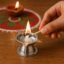 Stainless Steel Lotus Design Diya – Durable Traditional Puja Lamp