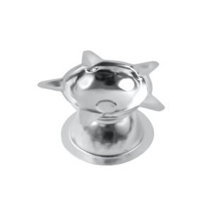 Stainless Steel Lotus Design Diya – Durable Traditional Puja Lamp