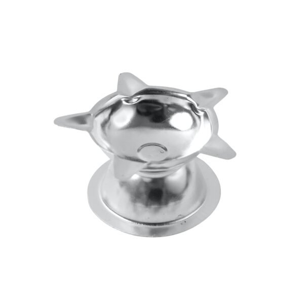 Diya-Stand-06 Stainless Steel Lotus Design Diya – Durable Traditional Puja Lamp