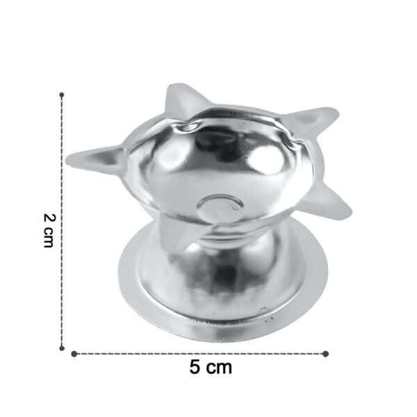 Diya-Stand-07 Stainless Steel Lotus Design Diya – Durable Traditional Puja Lamp