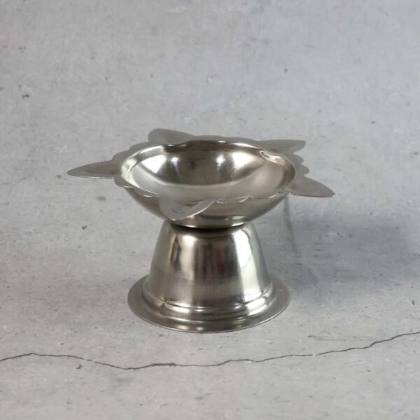 Sunflower Diya Stand – Big Stainless Steel Oil Lamp Holder