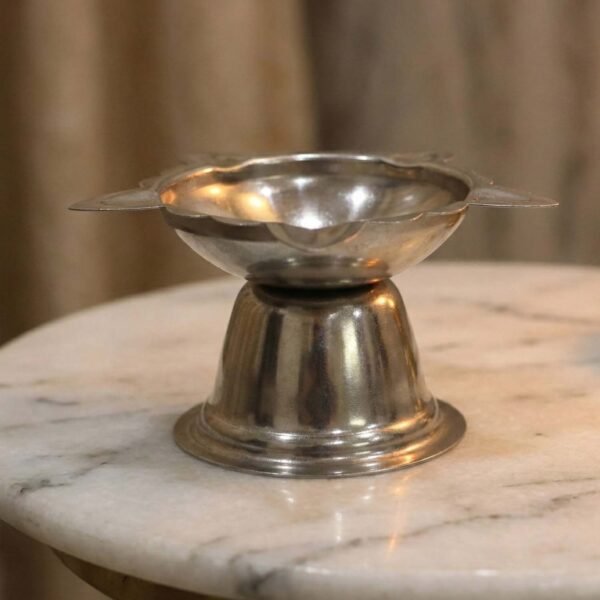 Sunflower Diya Stand – Big Stainless Steel Oil Lamp Holder