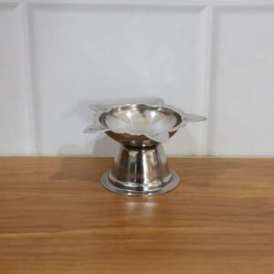 Sunflower Diya Stand – Big Stainless Steel Oil Lamp Holder