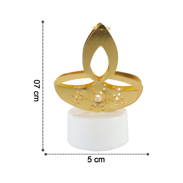 DiyaLight-size Golden Diya LED Tealight Candles – Elegant Flameless Decor Set