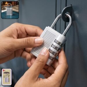 4 Digit Combination Padlock Resettable Number Lock for Luggage and...