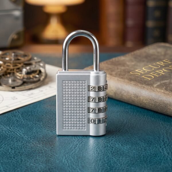 4 Digit Combination Padlock Resettable Number Lock for Luggage and...