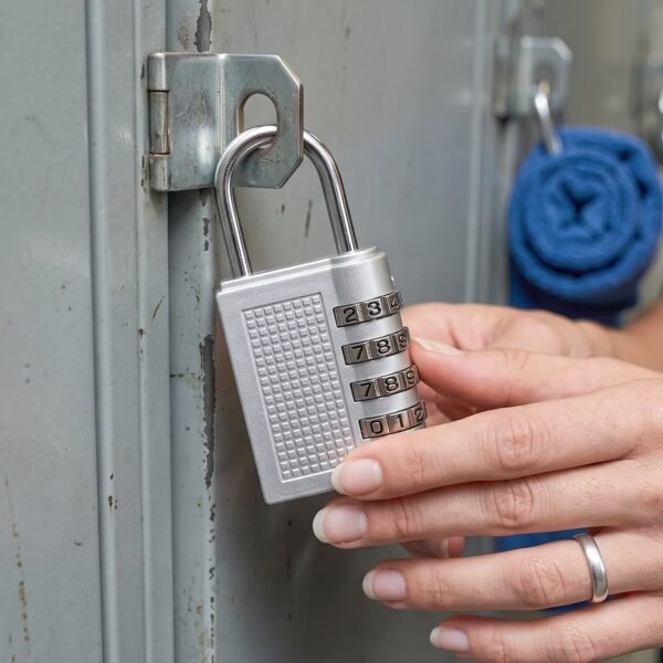 4 Digit Combination Padlock Resettable Number Lock for Luggage and...