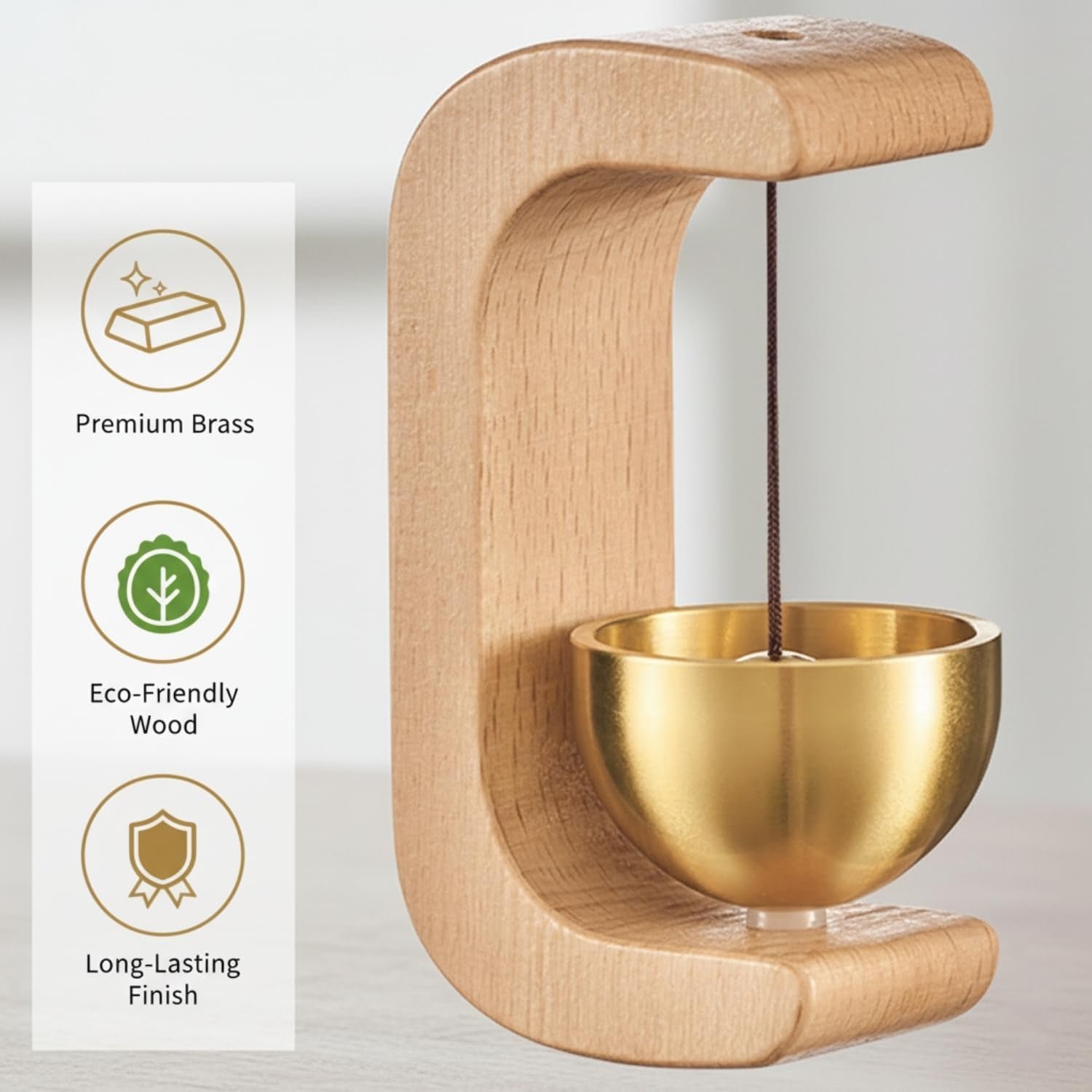 Zen Meditation Bell – Calming Sound with Wooden Stand