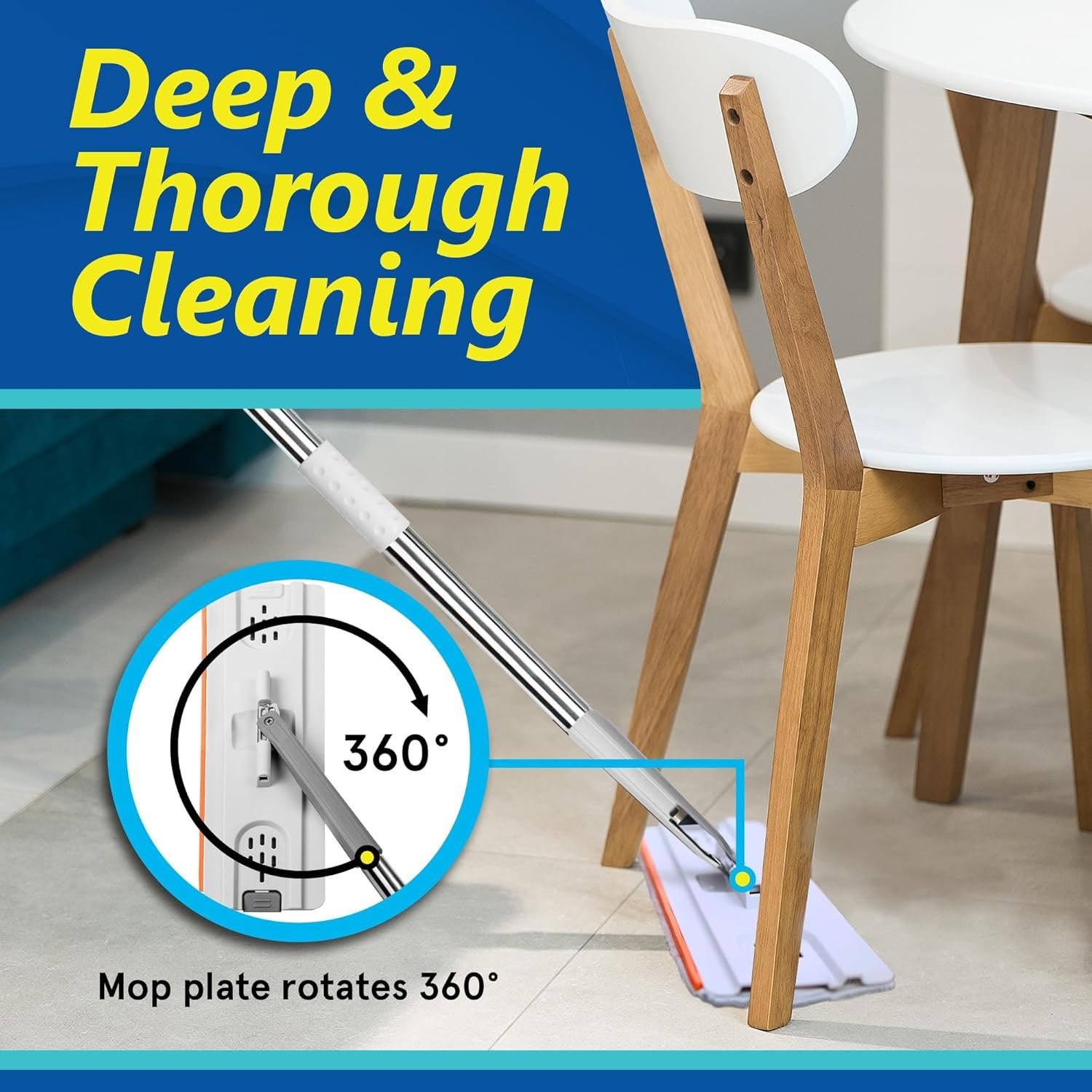 DoubleMopBucket-02 Small Flat Mop Bucket Set – Compact Multipurpose Cleaning Kit
