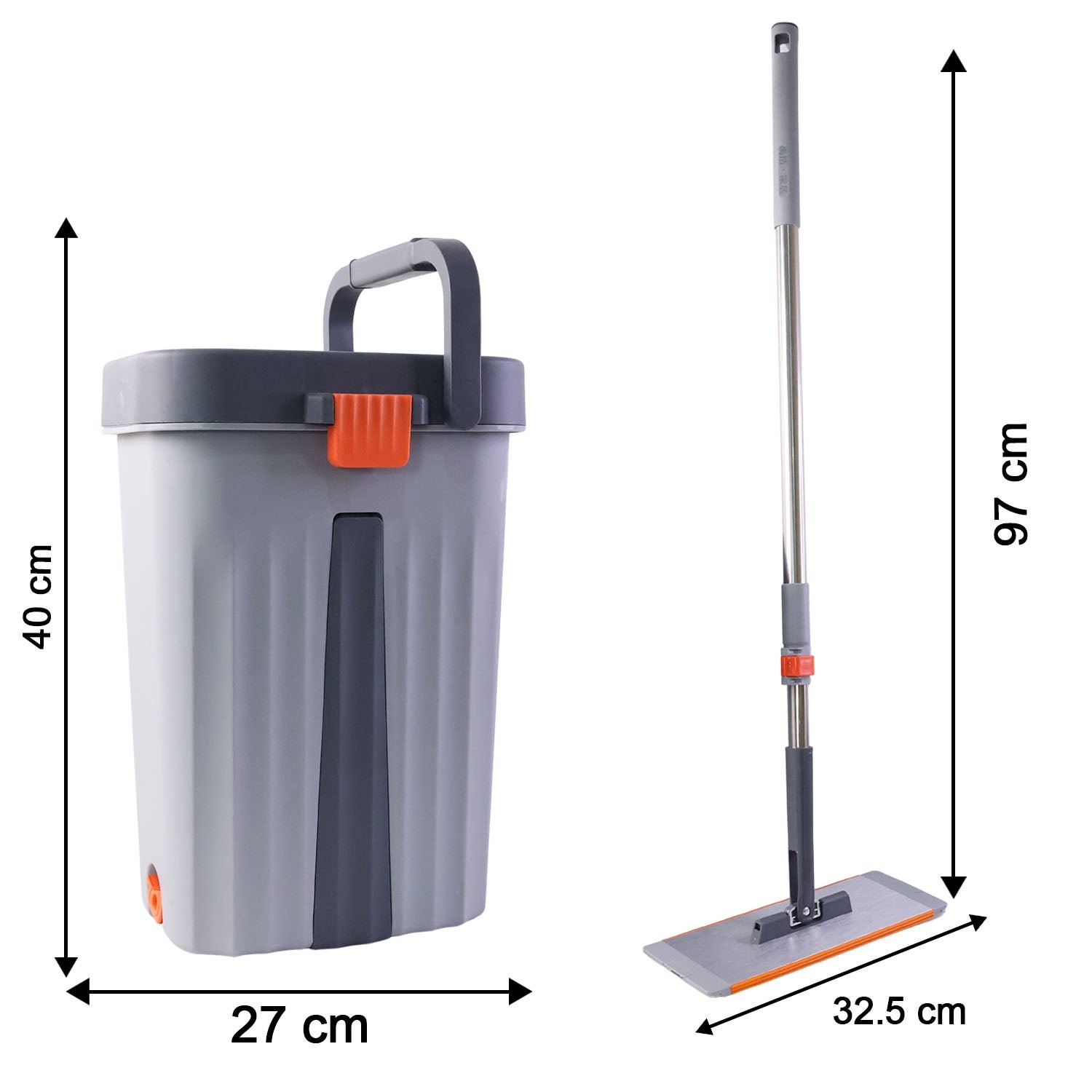 DoubleMopBucket-size Small Flat Mop Bucket Set – Compact Multipurpose Cleaning Kit