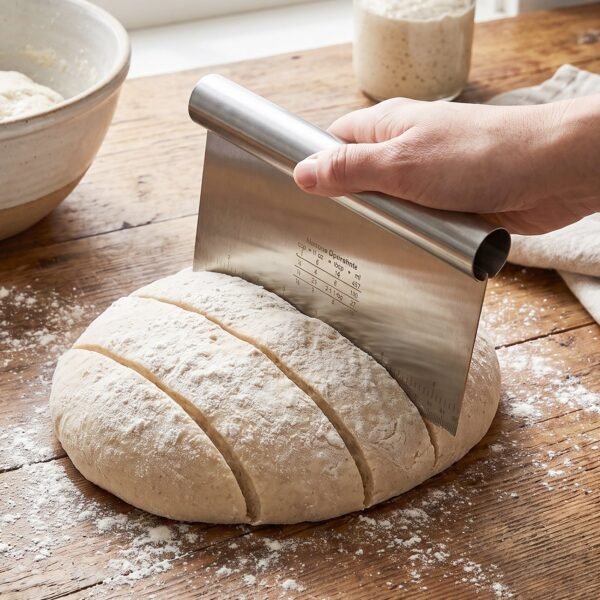 Dough-Cutter-4.jpg Big Stainless Steel Dough Scraper Cutter 22 x 12 Cm with Scale (1 Pc)
