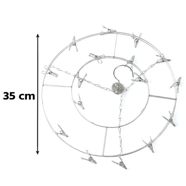Stainless Steel Round Multi Clip Drying Hanger for Socks and Underwear (1 Pc)