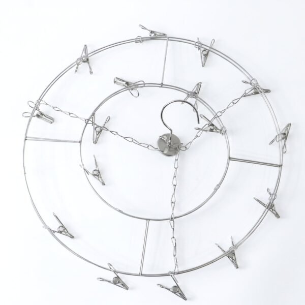 Stainless Steel Round Multi Clip Drying Hanger for Socks and Underwear (1 Pc)