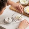 2 in 1 Stainless Steel Egg Cutter Slicer and Wedger for Boiled Eggs (1 Pc)