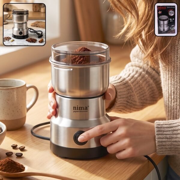 Mini Electric Grinder 150W Stainless Steel for Coffee Spice and Mas...