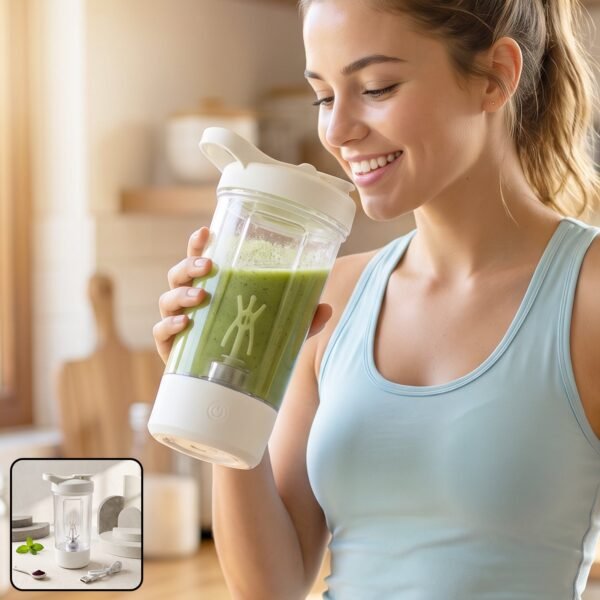 400ml USB Rechargeable Electric Self Stirring Protein Shaker Bottle (1 Pc)