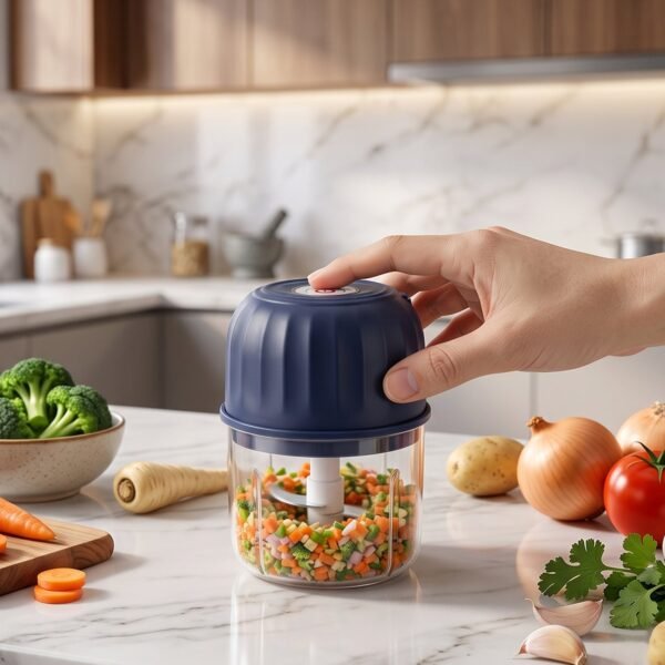 USB Rechargeable Electric Mini Food Chopper Garlic Grinder Vegetable (1 Pc)