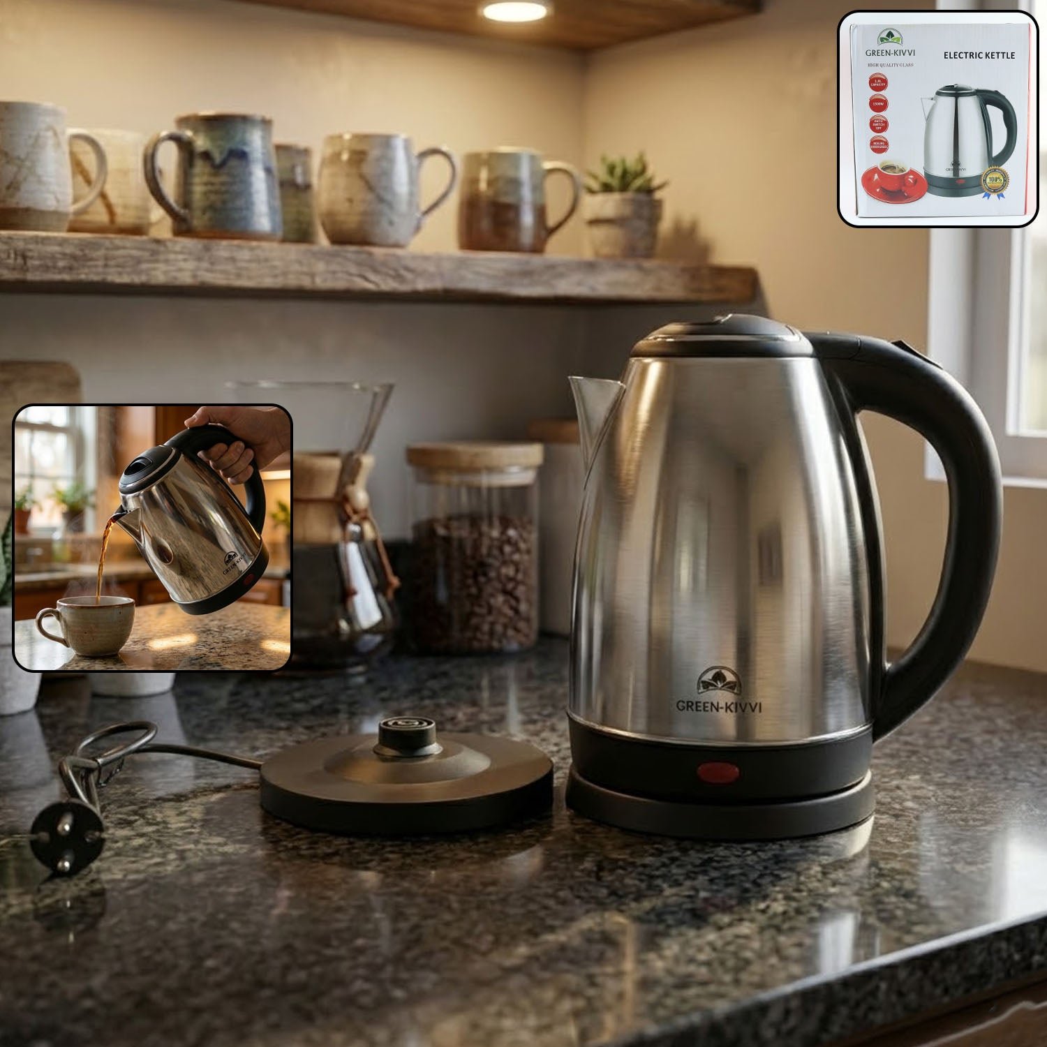 Electric Stainless Steel Kettle – Fast Boil with Auto Shut-Off