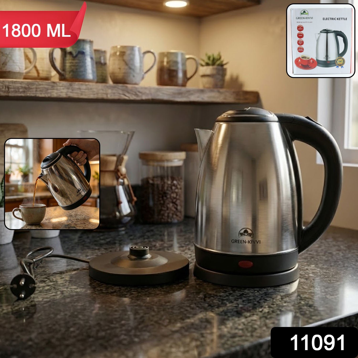 Electric Stainless Steel Kettle – Fast Boil with Auto Shut-Off