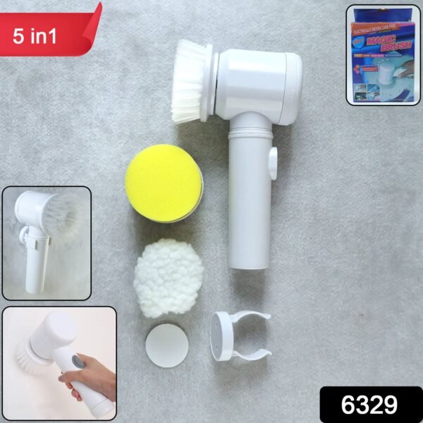 Electric Spin Cleaning Brush – 5 Replaceable Heads for Deep Clean