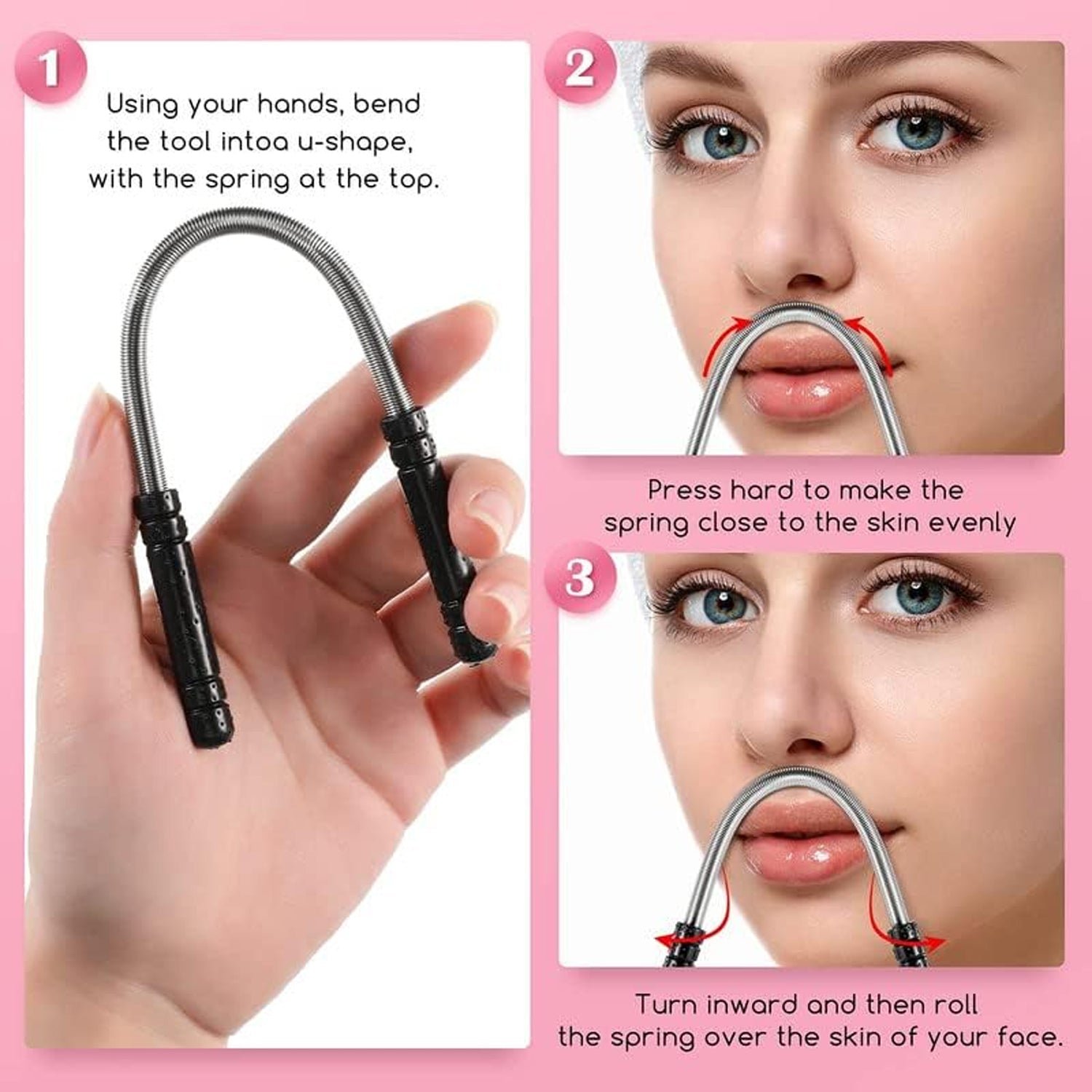Facial Hair Remover Spring Tool – Gentle, Painless Epilator