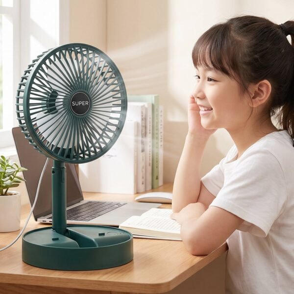 USB Powered Adjustable Height Table Fan for Desk Home and Office (1 Pc)