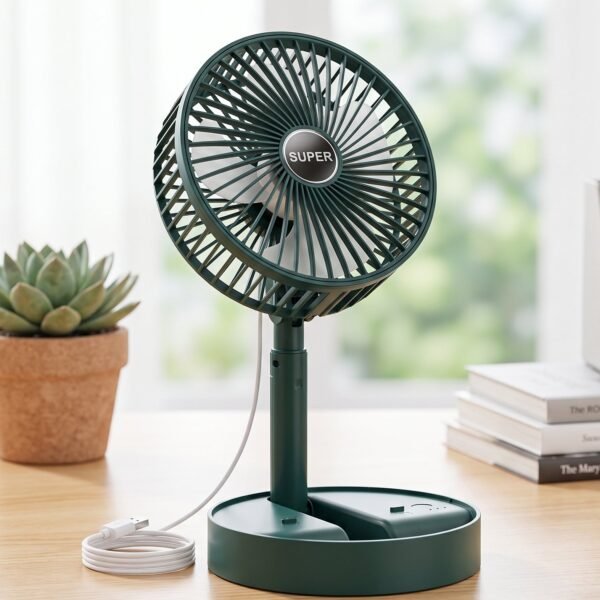 USB Powered Adjustable Height Table Fan for Desk Home and Office (1 Pc)